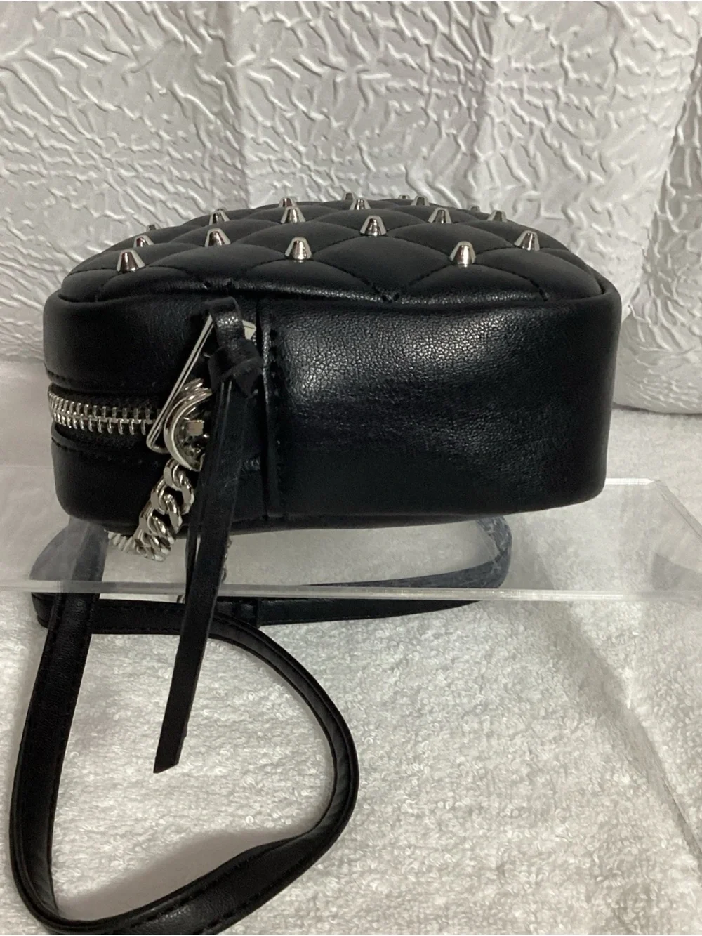 Rebecca Minkoff Black Quilted Studded Crossbody Bag EUC